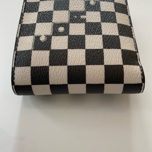 NWT Coach 3 in 1 Wallet with Checker Print C6789 Black/Chalk - Picture 4 of 13